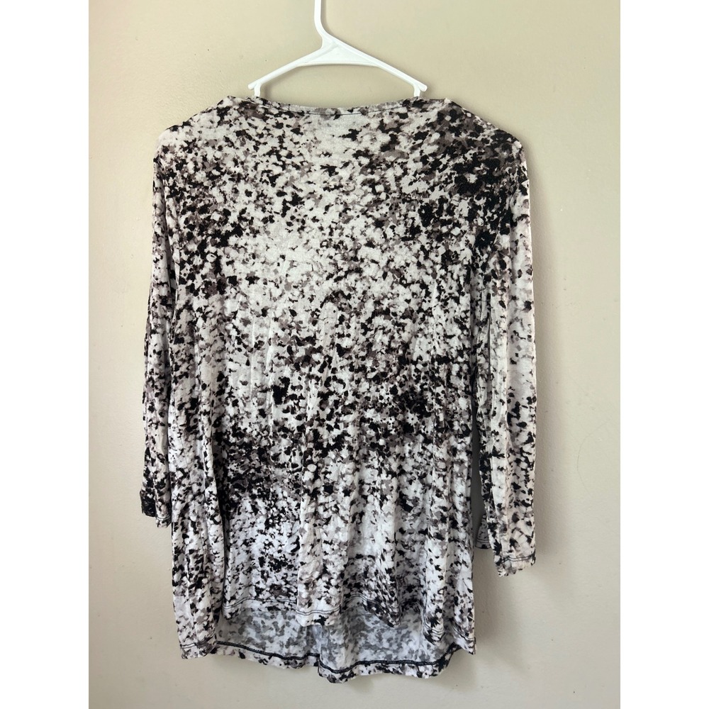 Apt 9 Petite L Abstract Print‎ Twist Front Top Blouse Long Sleeve - Picture 4 of 5